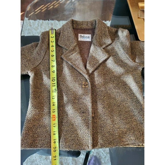 Vintage Beluva Brown LongSleeve Three Buttons Single Breasted Notch Lapel Blazer - Picture 11 of 12